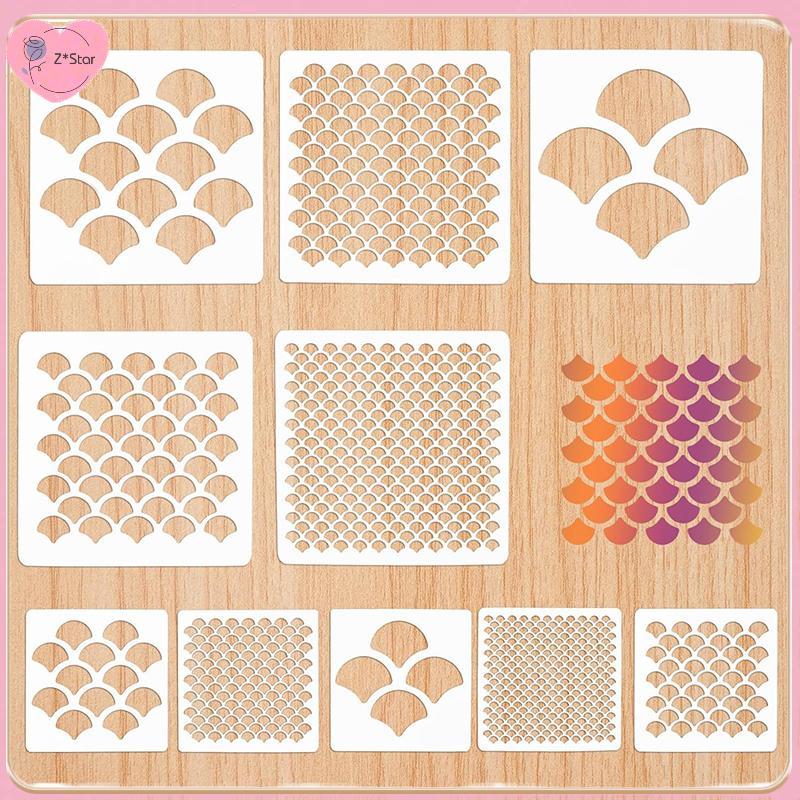 Z * Star Fish Scale Stencil Face Painting Stencils For Painting Makeup Stencils นํากลับมาใช้ใหม่ Fac