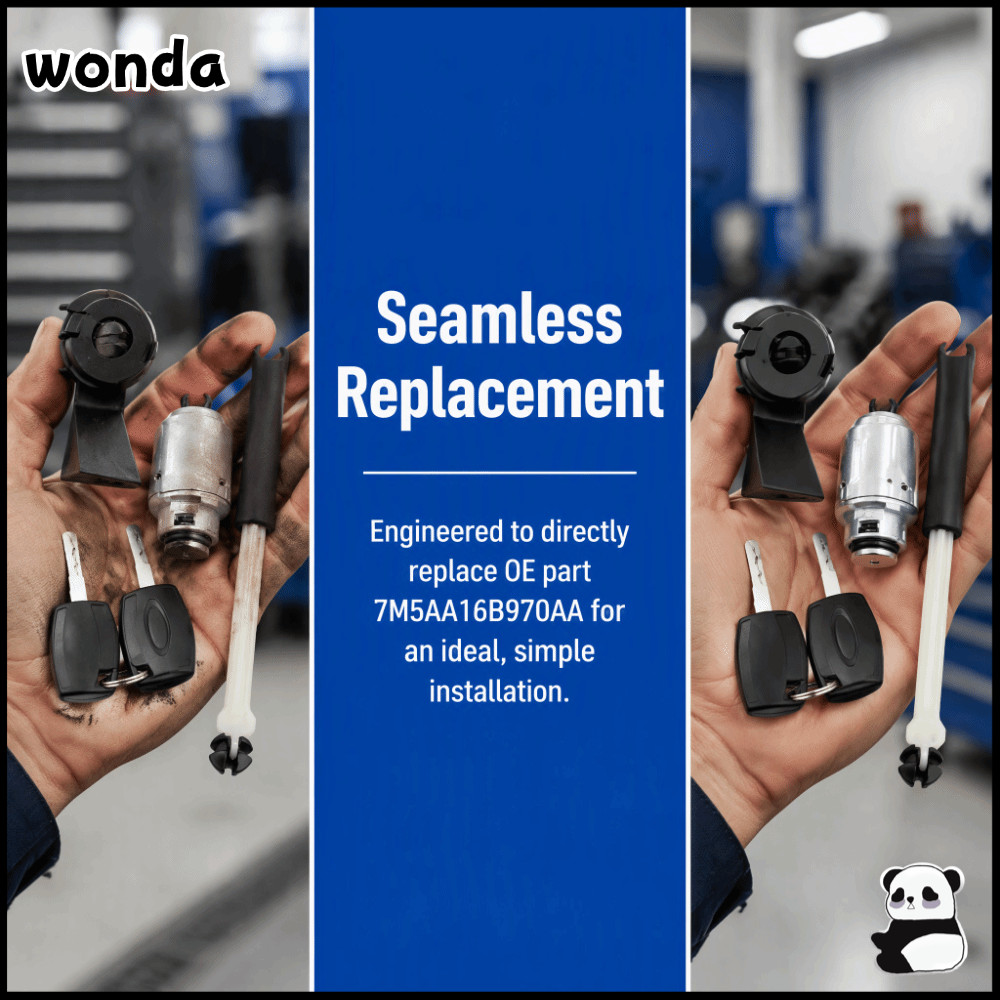 ชุดล็อคฝากระโปรง WONDA, 7M5AA16B970AA พลาสติก Bonnet Hood Release Lock Latch, กลไกล็อคฝากระโปรงสีดํา