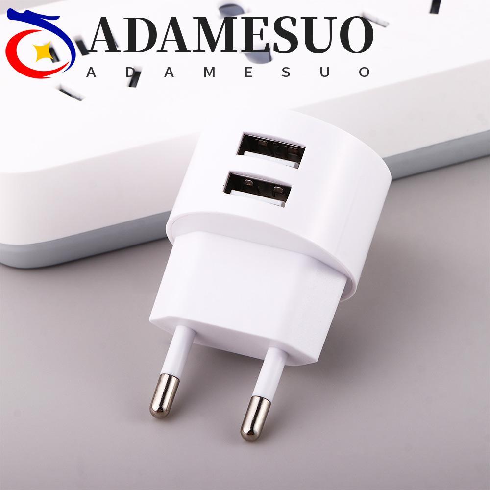 ADAMESUO เครื่องชาร์จโทรศัพท์มือถือ 5V 2.1A Universal Dual USB Mini Adapter Travel Charger Charger C
