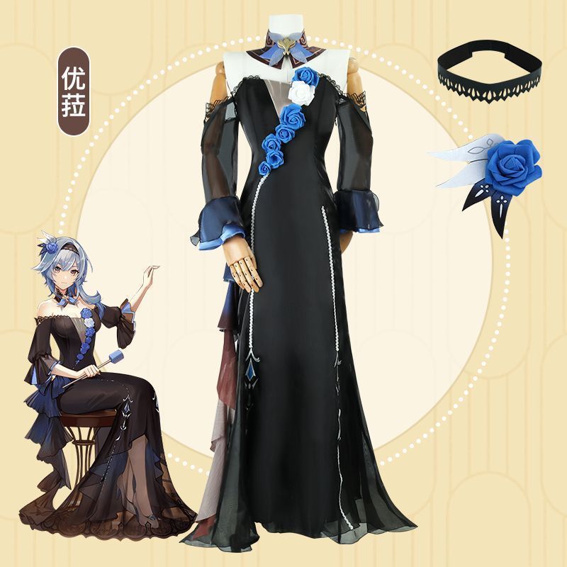 Genshin Impact Eula คอสเพลย์เครื่องแต่งกาย Symphony Concert Wave Knight ชุดชุดเกมอะนิเมะคอสเพลย์