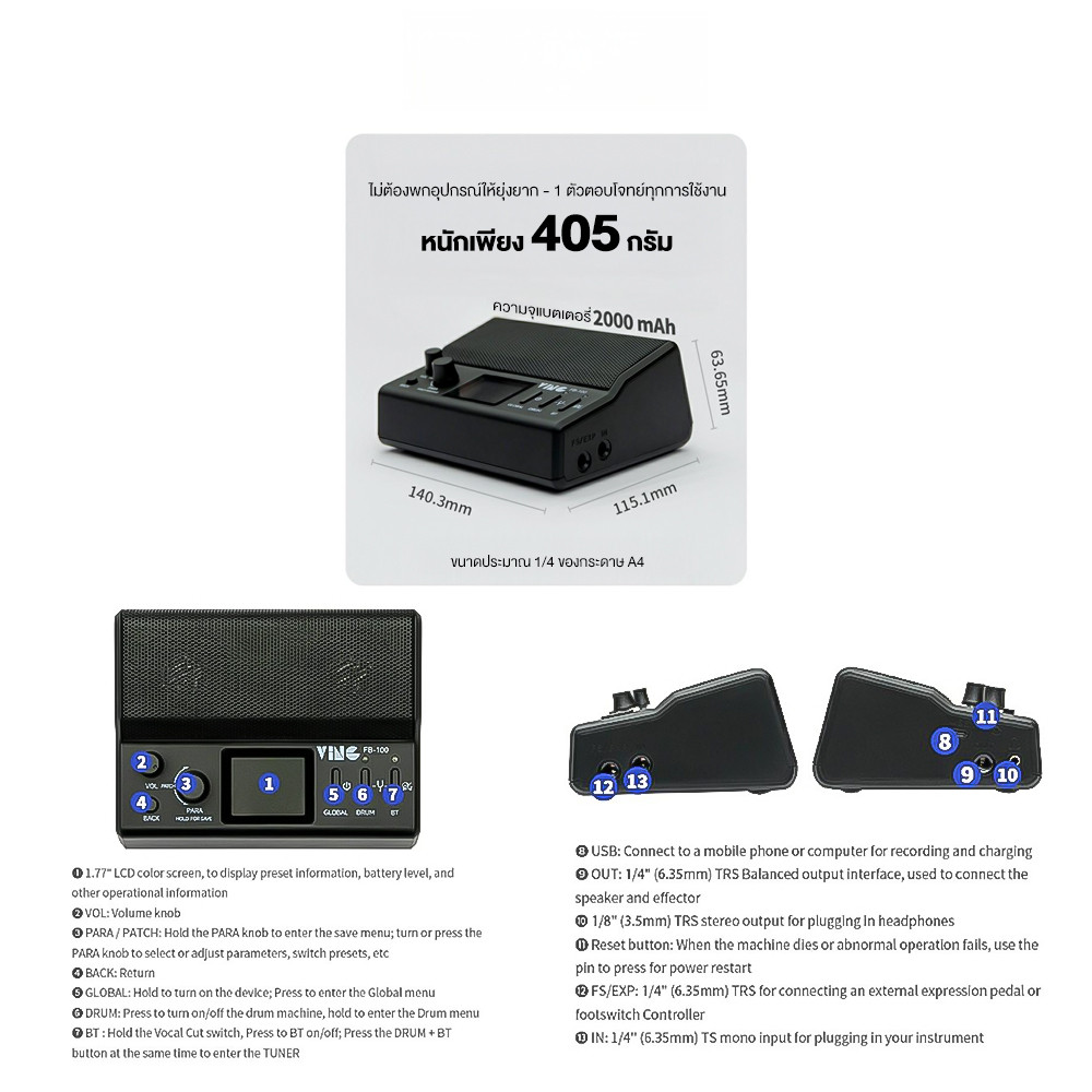 Ving Flybro FB-100 Smart Amplifier - เต่าแดง