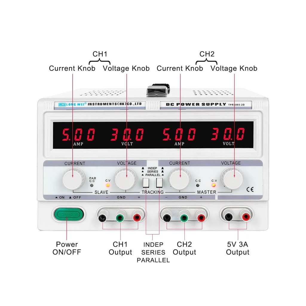 LR9I TPR3005-2D ปรับ Digital Dual Power Supply 30V 5A ห้องปฏิบัติการอุตสาหกรรม 5V 3A Linear Power Su