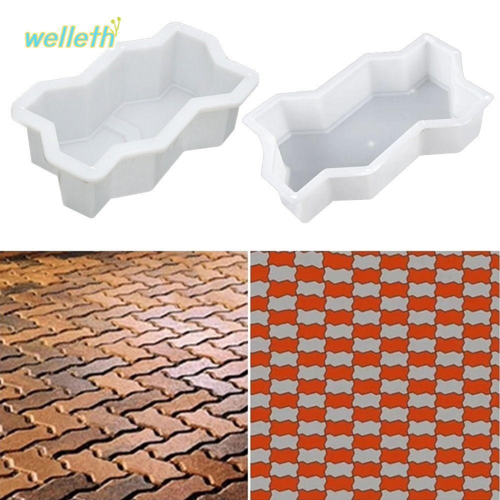 WELLETH 1 ชิ้น Stepping Stone Paver, DIY คลื่นรูปอิฐ Mould, Reusable พลาสติกคอนกรีต Path Maker แม่พิมพ์สําหรับสนามหญ้า Patio Yard Garden