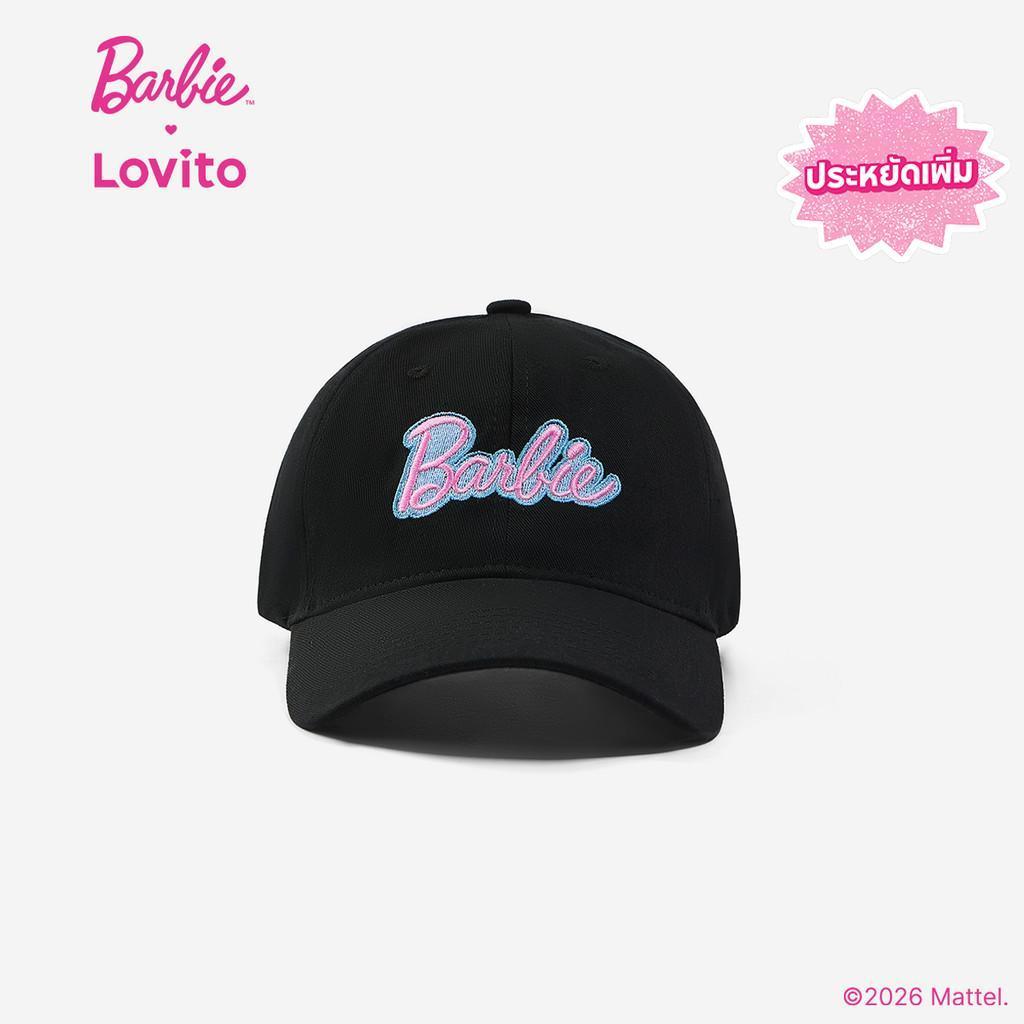 Barbie™ X Lovito แคชชวล หมวกทรงลำลองปักลายสไตล์สำหรับฤดูร้อน เกาหลี อินเทรนด์ LB1AD012