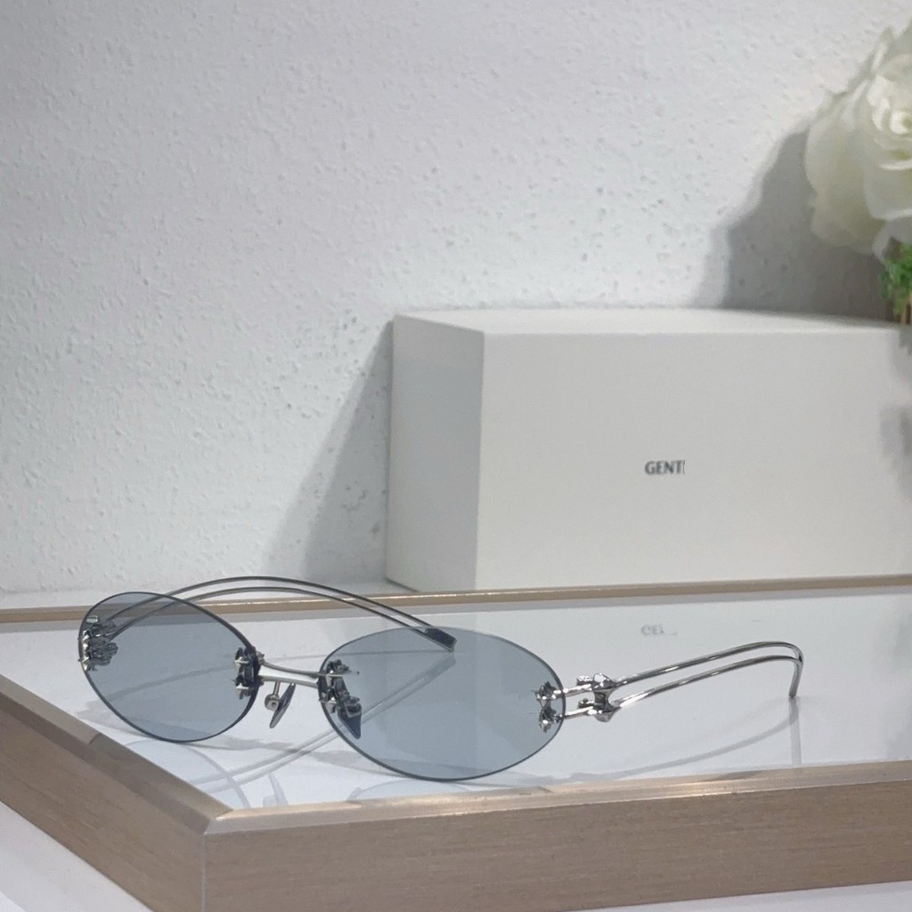 1: 1 Scale 丨 GM Home Fashion Oval Frameless แว่นกันแดด Little Red Book Influencer แว่นกันแดดสไตล์สาว