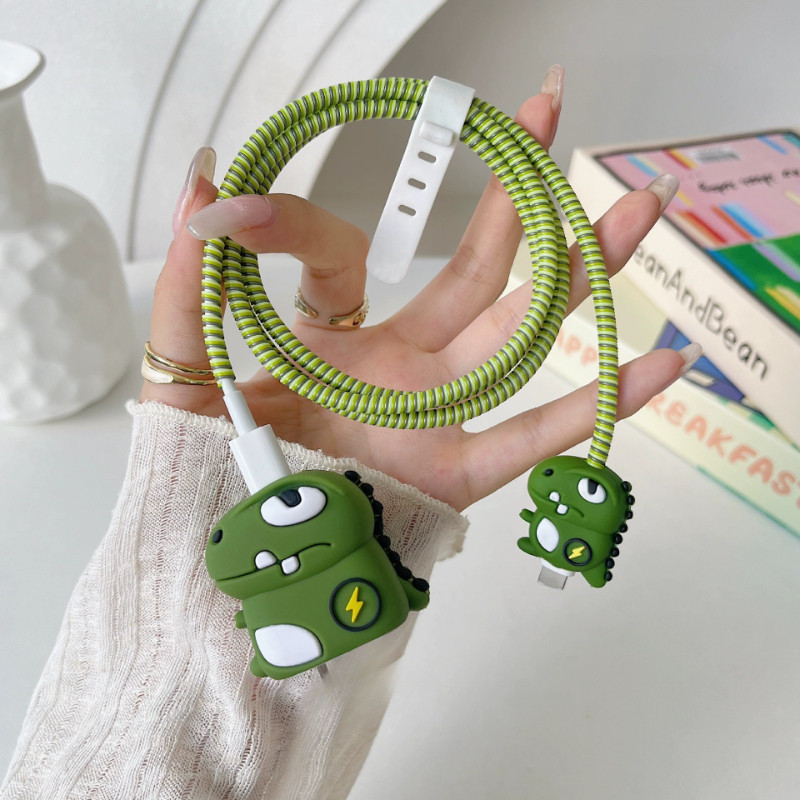 เคสเครื่องชาร์จไดโนเสาร์น่ารักสําหรับ Anker 511 Nano 3 30w A2147 Cable Winder