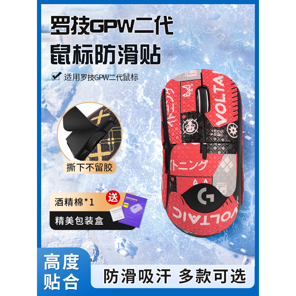 เหมาะสําหรับ Logitech gpw2 สติกเกอร์กันลื่น gpw3 Bullshit King 2 สติกเกอร์เมาส์ gpw5 Snow Leopard Pa