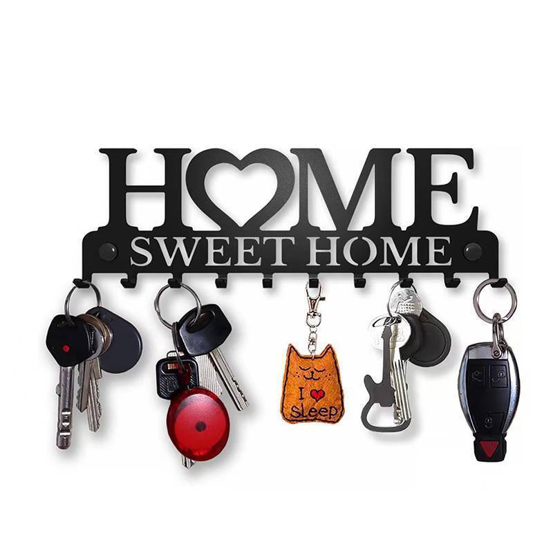 Qrewn 1PC ติดผนัง Sweet Home ตกแต่ง Key Holder, Key Wall Hook, Creative Key Holder สําหรับประตูด้านห