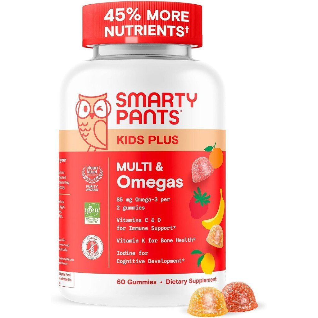 SmartyPants Childrens Multivitamin Gummies-ทุกโรงพยาบาล โอเมก้า 3 (DA/EPA), วิตามิน D3, C, B12, B6, 