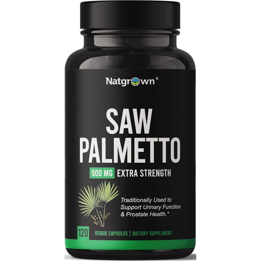 Nattg Saw Palmetto for Men 500 mg, Prostate Health & DHT Blocker, 120 Ct(บรรจุภัณฑ์อาจวารี่)