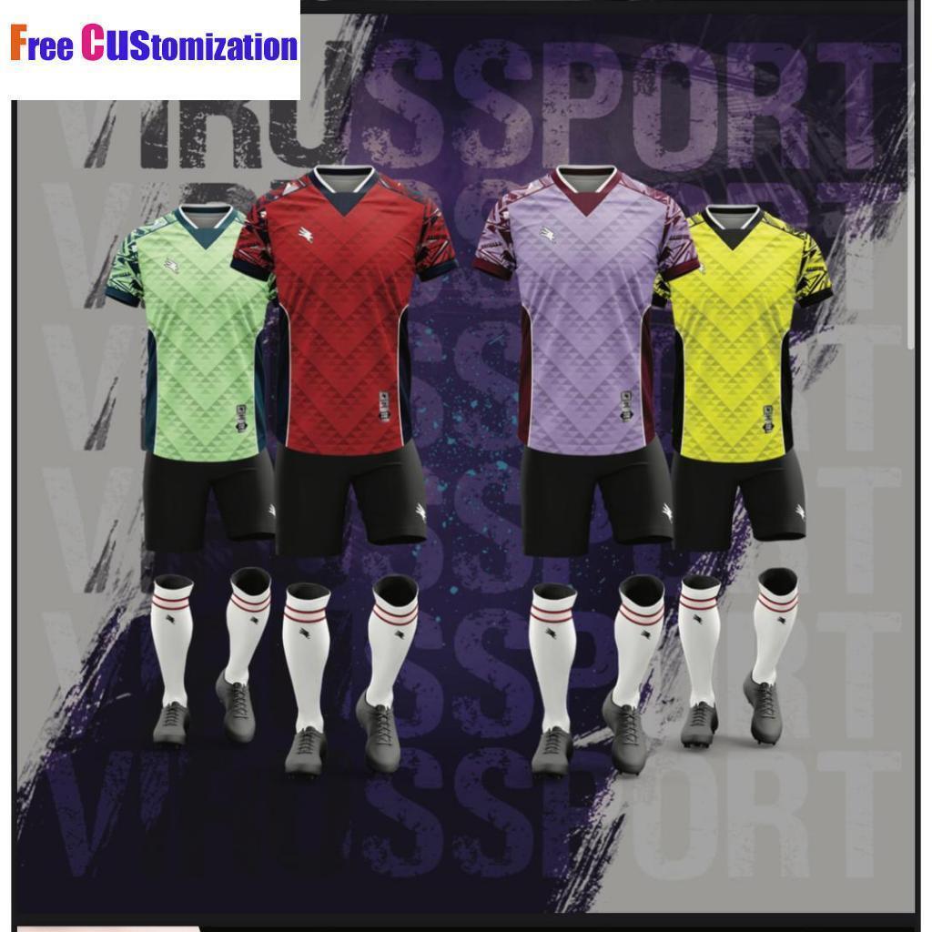 Virus Sport VS26 เสื้อเชิ้ตแขนสั้นคอปกย้อนยุคไมโครไฟเบอร์ | เสื้อแข่ง Sukan Bola Sepak & Futsal