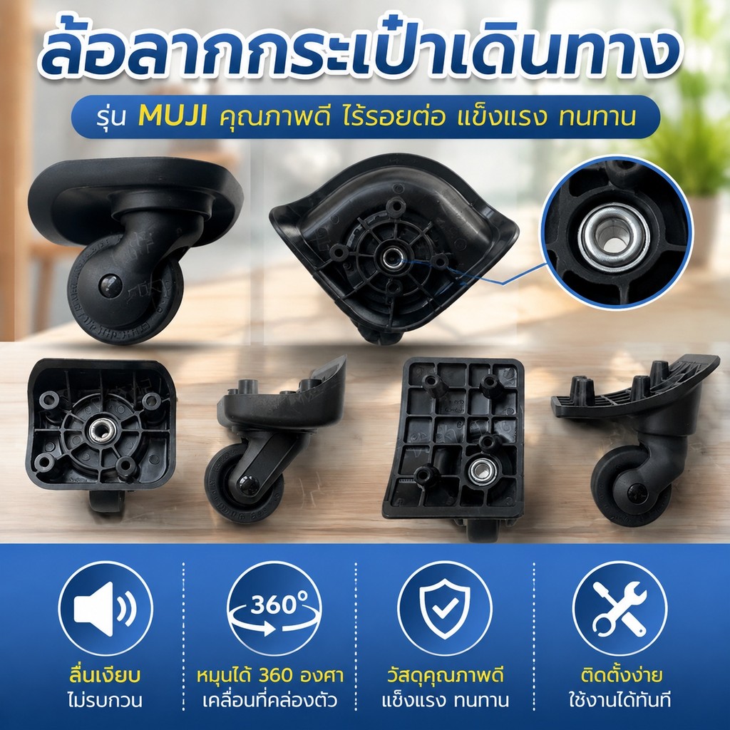 Muji รถเข็น MJ2 ล้อ MUJI กระเป๋าเดินทาง MJ50 ล้อ MJ4 กล่องผ้าล้อ HINOMOTO ญี่ปุ่น Naiben ด้านล่าง Un