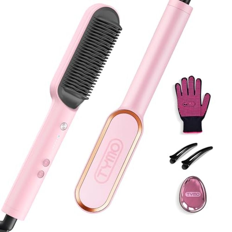 TYMO Hair Straightener Brush เครื่องหนีบผมแบบหวีร้อนสําหรับผู้หญิง