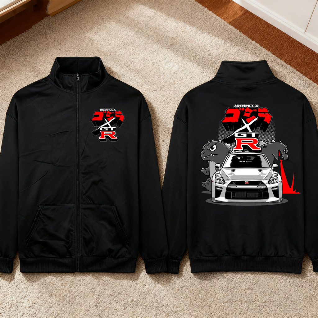 สินค้าพร้อมส่ง เสื้อคาร์ดิแกนแขนยาวซิปใหม่ R35 Godzilla Skyline GTR เสื้อคาร์ดิแกนคอตั้ง GTR35 เหมาะ