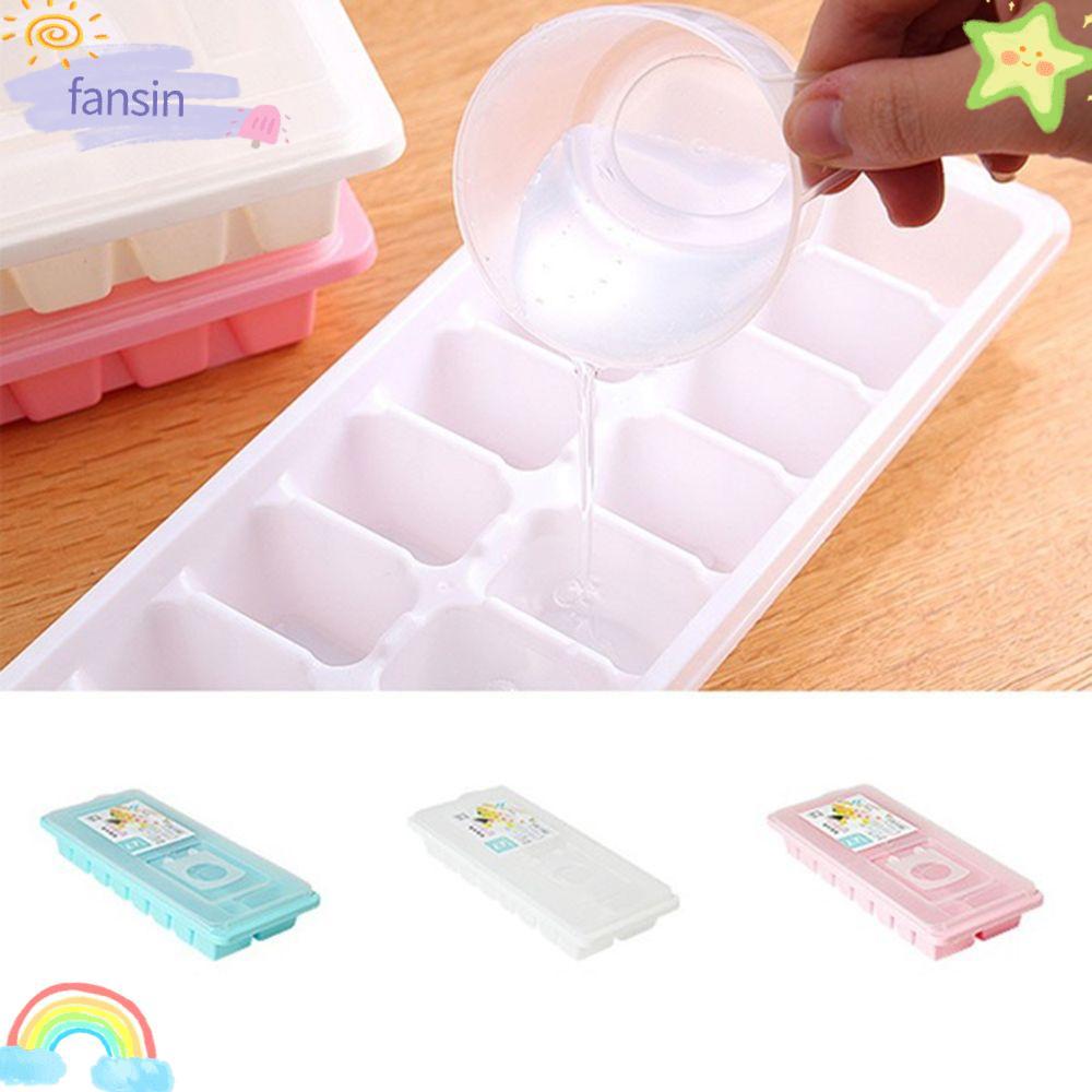 FANSIN 16 Cavity Ice Tray Cover Maker Box Plastic Jelly Freezer