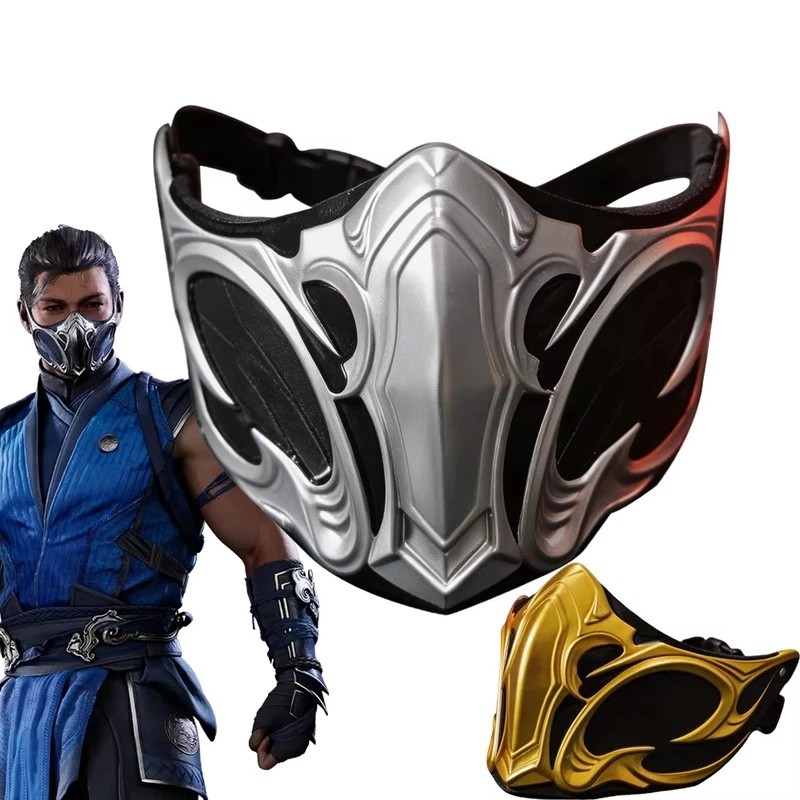 เกม Mortal Kombat Bi Han คอสเพลย์หน้ากาก NOOB SAIBOT ABS ผู้ใหญ่ครึ่ง Fack หน้ากากฮาโลวีนเครื่องแต่ง