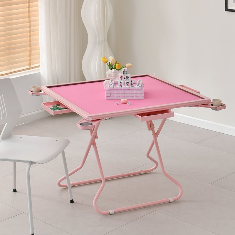 New Sakura Powder Simple Mahjong Table Folding Mahjong Table Household Simple Chess Table