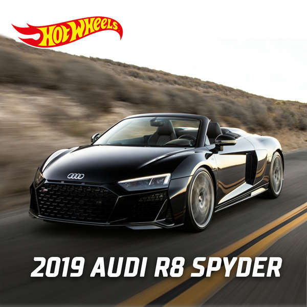 [รูปแบบใหม่] Hotwheels Hotwheels Alloy Car Model Audi R8 Convertible Toy Car Model