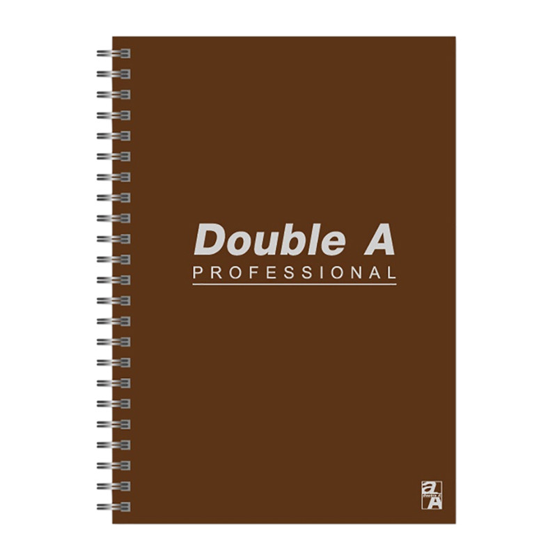 DOUBLE A สมุดริมลวด B5 70g. 60แผ่น น้ำตาล ปกแข็ง