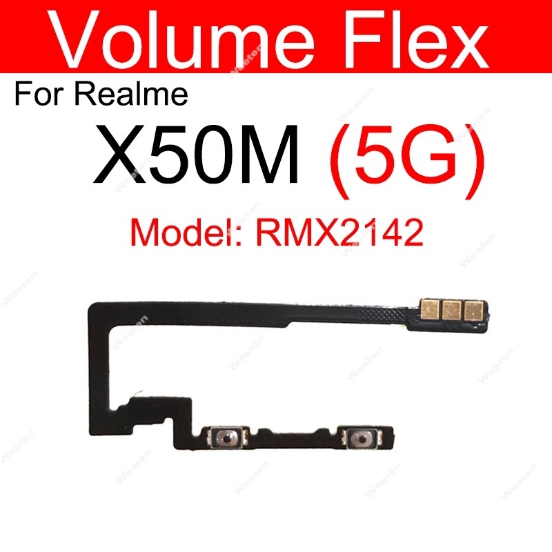 Power Volume Flex Cable สําหรับ Realme X50 X50Pro X50M XT 5G ปริมาณด้านข้างปุ่ม Flex Ribbon อะไหล่ซ่