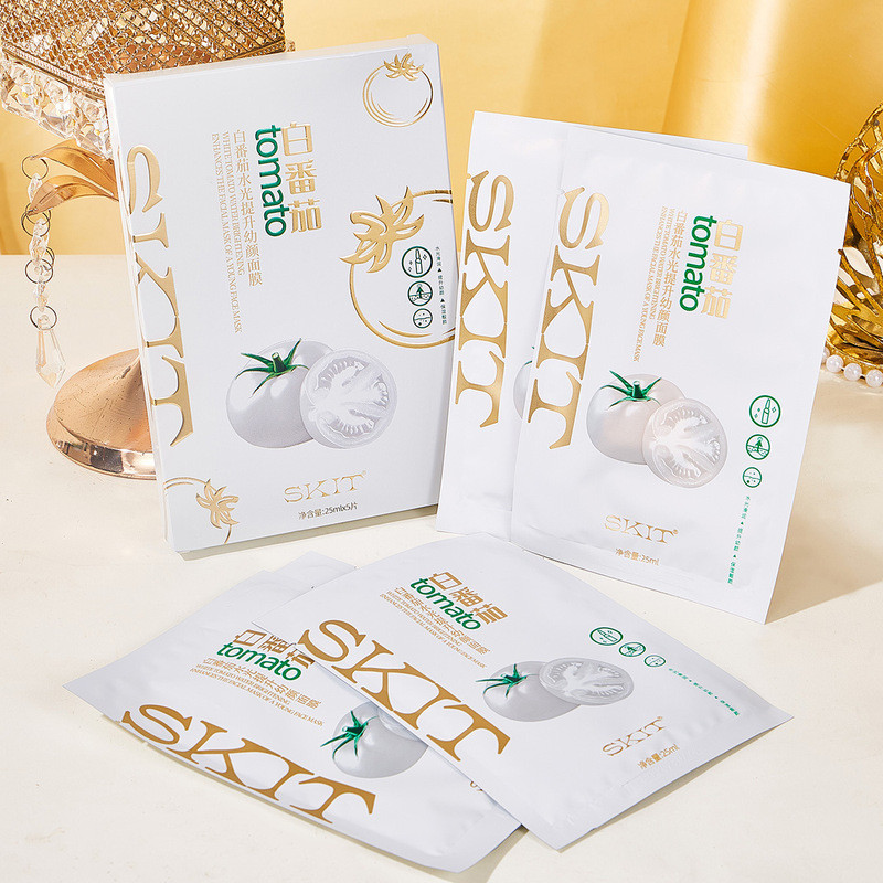 พร้อมสต็อก SKIT White Tomato Water Gloss Lift Youth Mask Patch Moisturizing Moisturizing Skin Rejuve