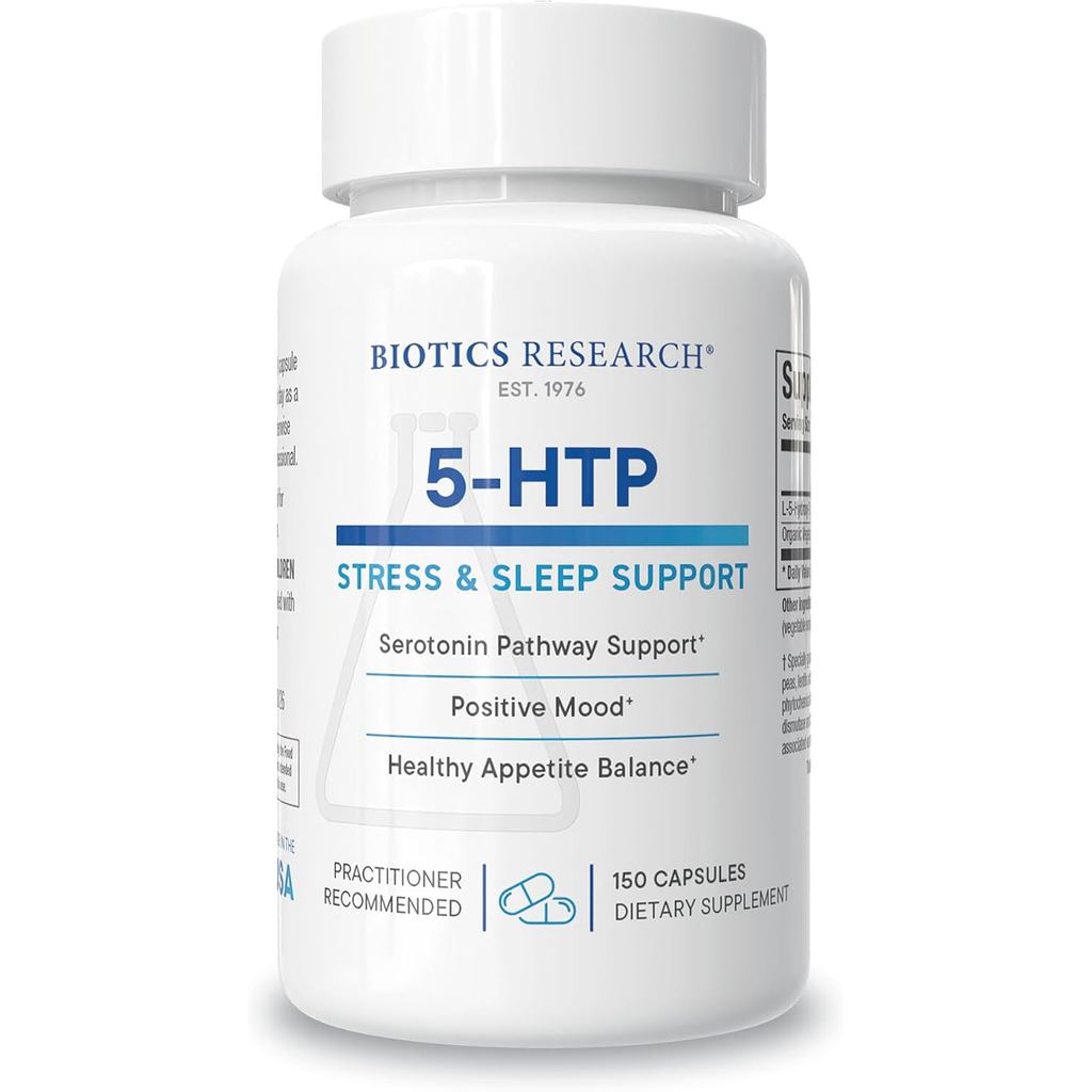 BIOTICS RESEARCH 5HTP 50mg ส่งเสริมการสมอง สุขภาพ อารมณ์ผ่อนคลาย 150 แคปซูล