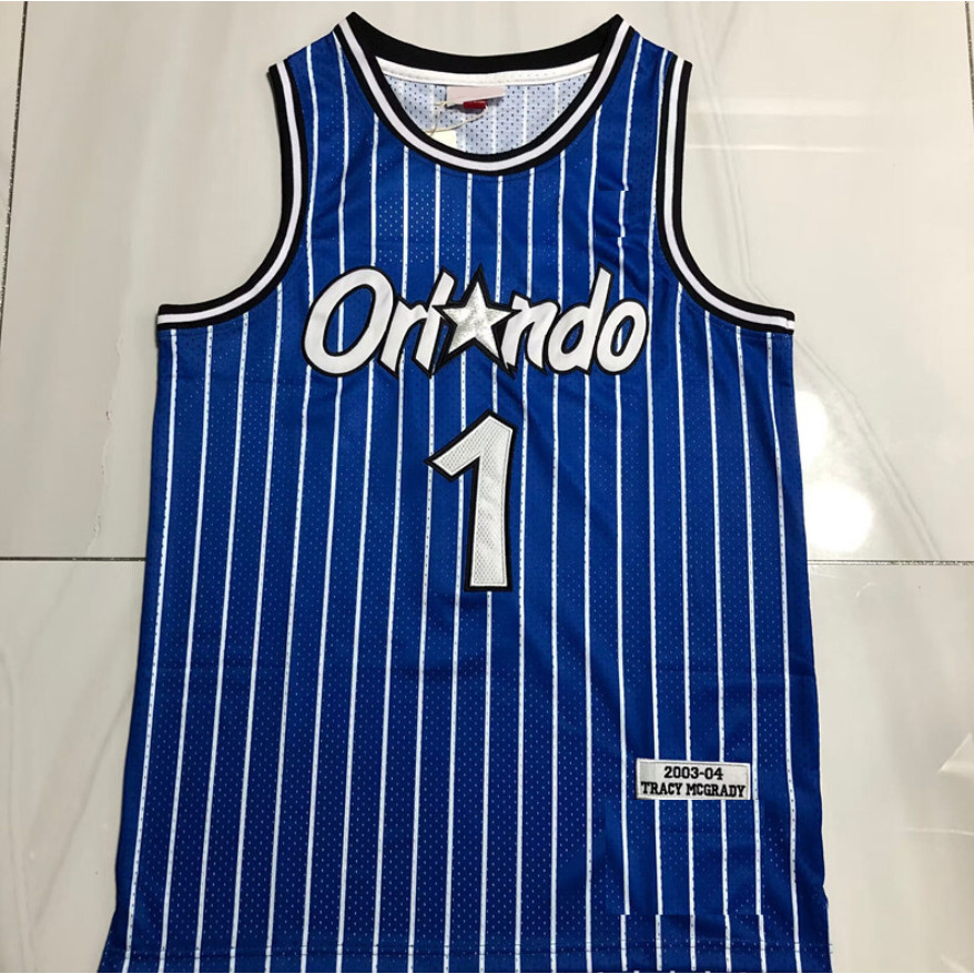 เสื้อบาสเก็ตบอลปักเต็ม Orlando Magic Jersey McGrady Hardaway ONeal