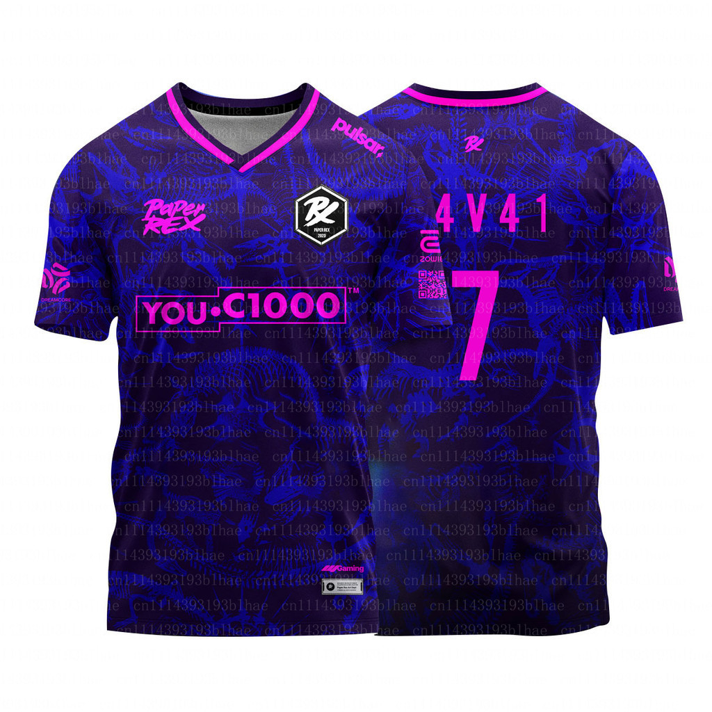 กระดาษ Rex 26/27 Valorant เสื้อยืดผู้ชาย Esports ทีม PRX ชุด 6XL Jersey F0RSAKEN Gaming Streetwear C