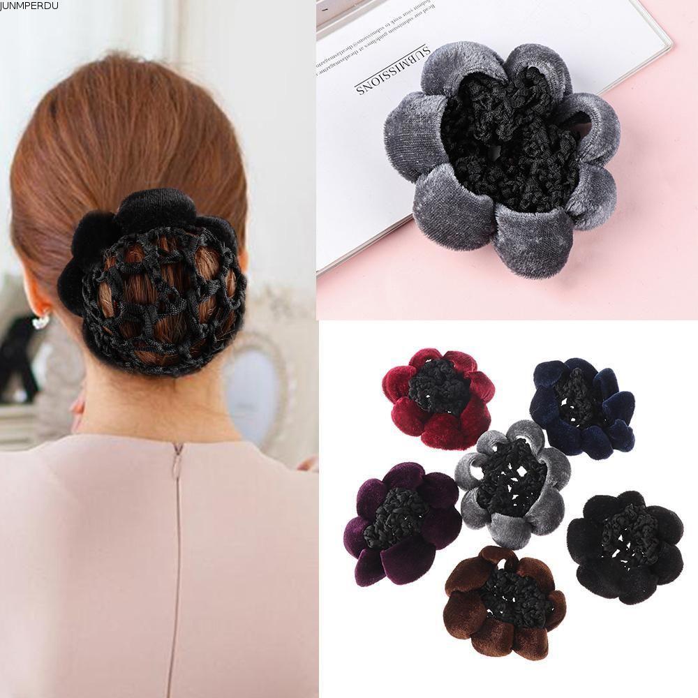 JUNMPER2R Hair Nets Lace Velet Edge Dance Skating Updo เครื่องมือจัดแต่งทรงผม