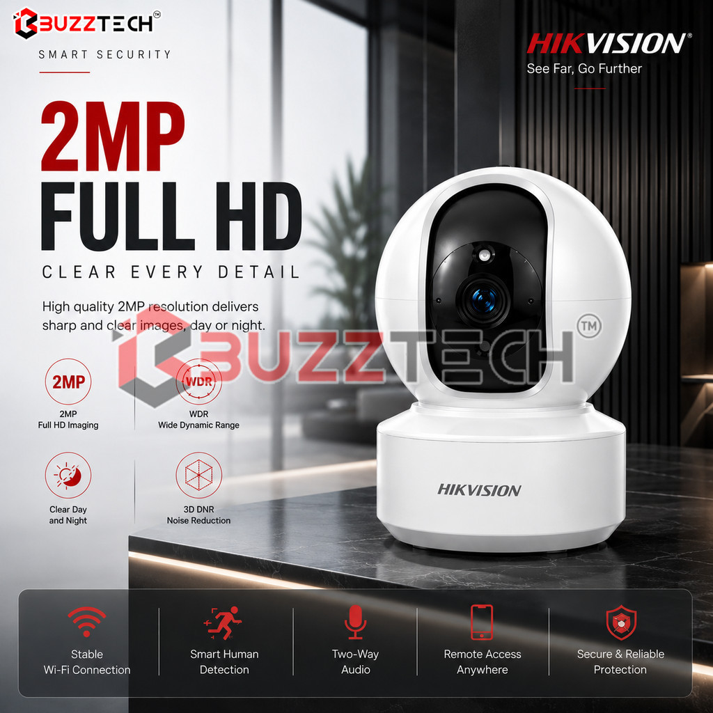 HIKVISION 2MP กล้องวงจรปิดในร่ม WiFi กล้อง PT 360 การตรวจจับมนุษย์เสียงสองทาง Hik-Connect