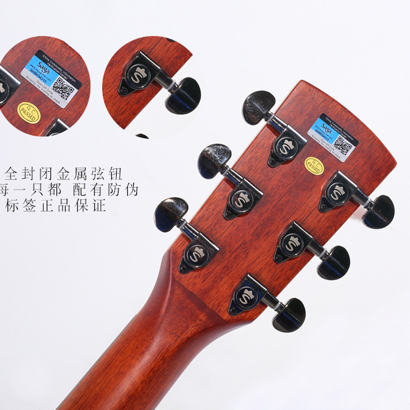 Saga Veneer 137 ซม.กีต้าร์โปร่งอะคูสติก SP700G/M Saga sf700c เริ่มต้นนักเรียนชายหญิงกล่องไฟฟ้า