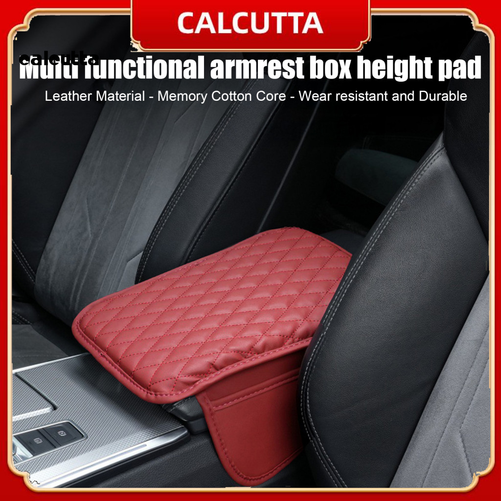 [calcutta] Non Slip Car Console Cover Auto Armrest Box Mat Universal Car Console Cover with Faux Lea