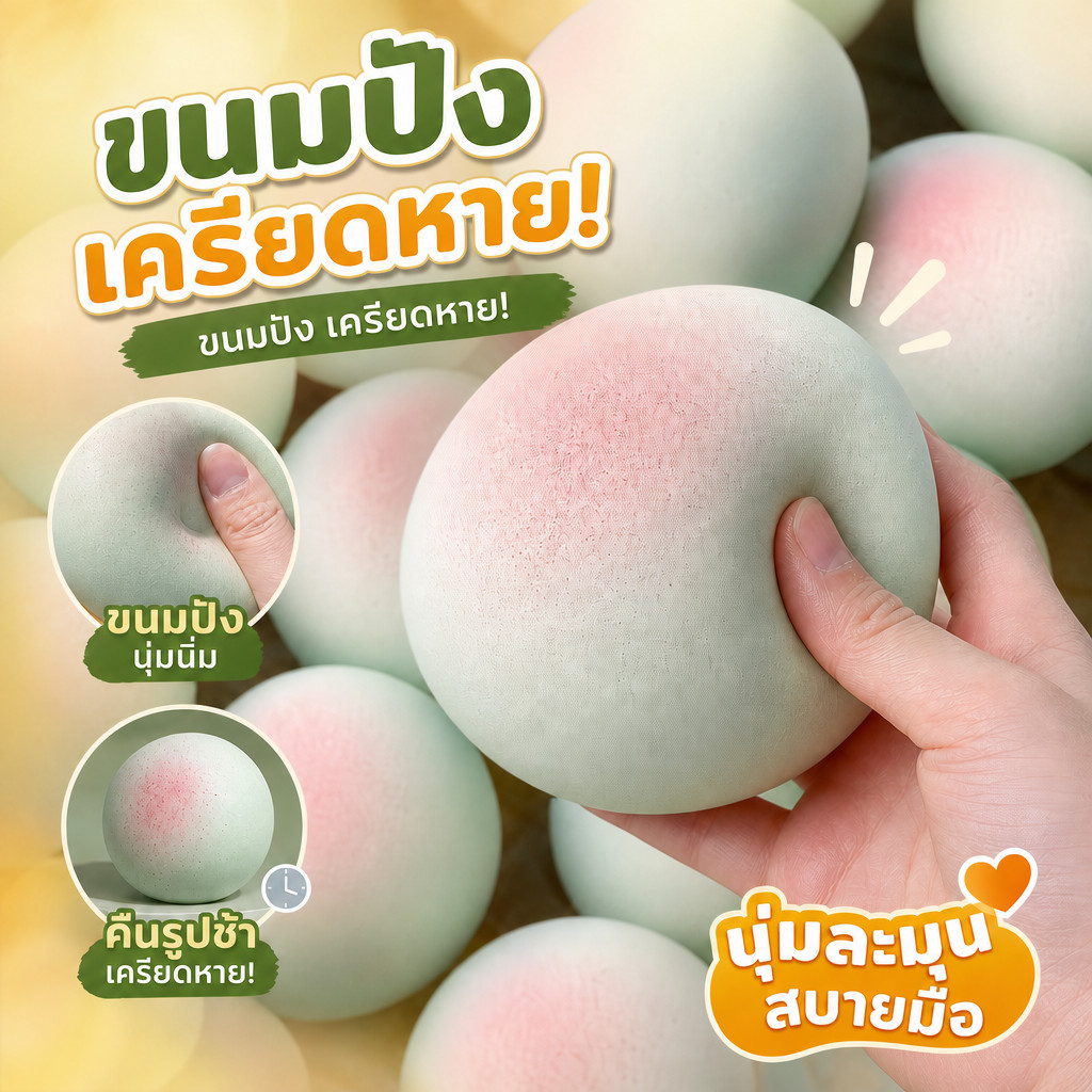 ส่งไวจากไทย🍞ของเล่นระบายอารมณ์คลายเครียด ขนมปังเหนียวหนึบ นุ่มละมุนฟื้นตัวช้า สีสันสุ่มบีบเพลิน สไตล์พาสเทลหลายสี
