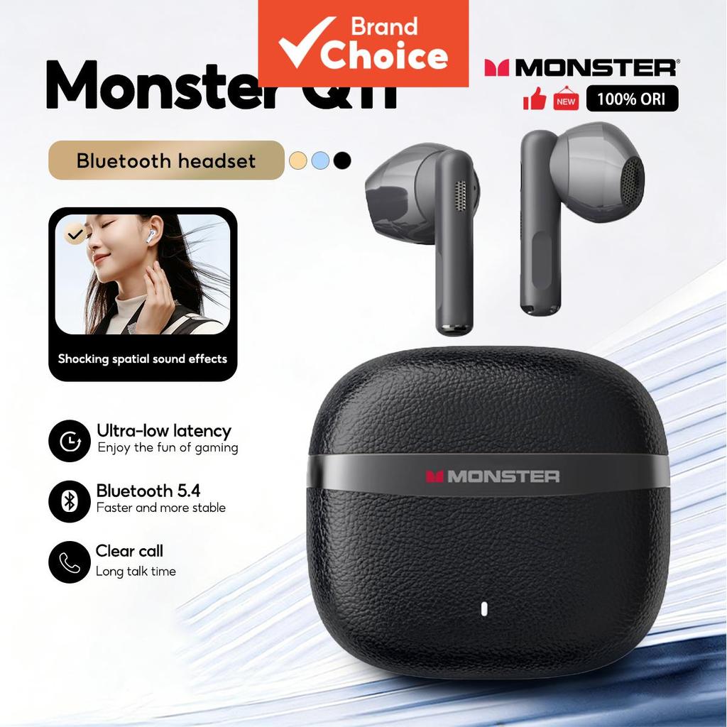 หูฟังเกมมิ่ง Monster Q11 หูฟังสเตอริโอ หูฟังเกมมิ่ง หูฟังน้ําหนักเบา หูฟังกันเหงื่อ