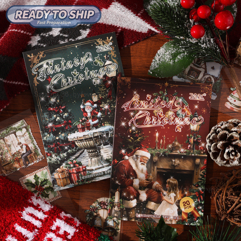 [คุณภาพสูง] Christmas Letter Creative Sticker Handbook Sticker Book Sticker Sticker Sticker pet Cut 