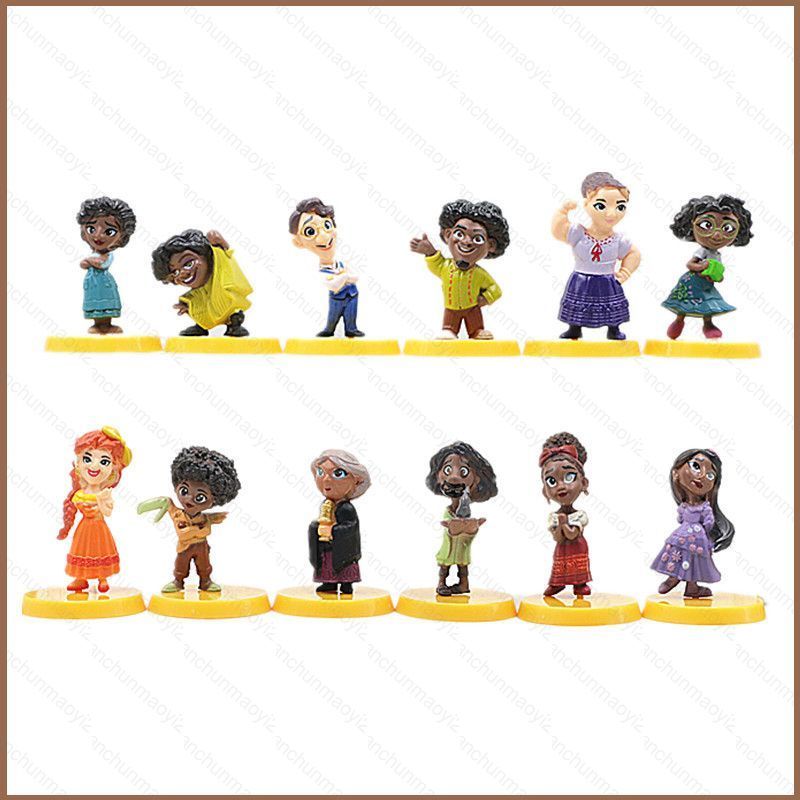 DC2 12pcs Encanto Action Figure Madrigals ครอบครัวตุ๊กตาของเล่นเด็กตกแต่งบ้านเครื่องประดับคอลเลกชันข