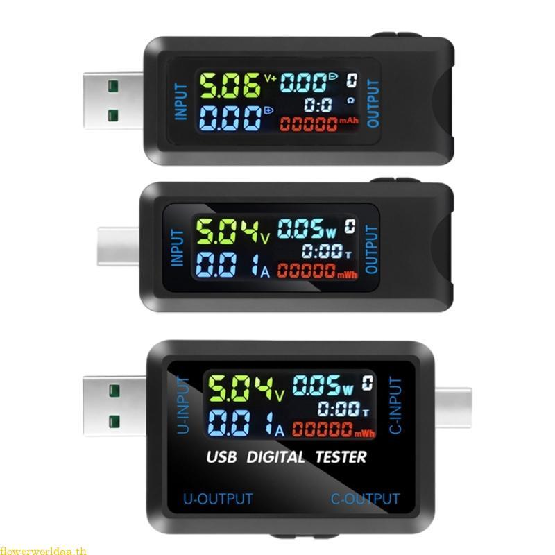 Flowerworldaa USB Tester Digital Voltmeter Amperimetro Current Voltage Meter USB Power Meter