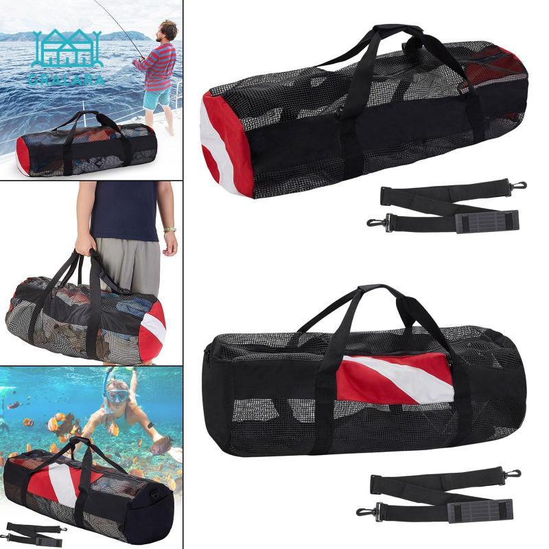 [Gralara] Mesh Duffle 37inchx13inchx13inch พร้อมที่จับถุงดําน้ําตื้นที่ทนทานสําหรับว่ายน้ํากิจกรรมกล