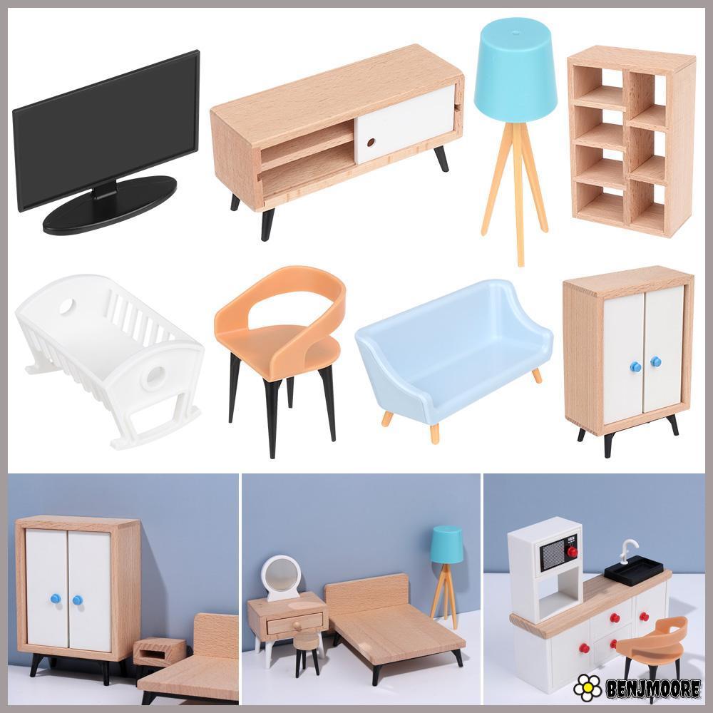 BENJMOORE Mini Furnishing Playing House Dolls Accessories Micro Landscape TV Cabinet