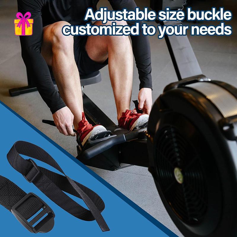 [INTH] 2 ชิ้น Secure Bule Rowing Machine สายรัดเท้าปรับไนลอนทนทาน Anti-Slip สําหรับฟิตเนสการฝึกอบรม 