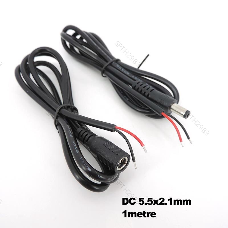 10 ชิ้น/แพ็ค 1M DC ชายสาย Pigtail 5.5x2.1 มม.20wag 5A หญิงแจ็ค DC Connector สําหรับแผงพลังงานแสงอาทิ