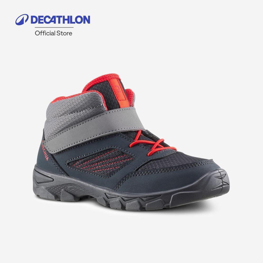 Decathlon Kids’ Mid Hiking Boots With Rip-Tab รองเท้าเดินป่าพร้อมแถบตีนตุ๊กแกสำหรับเด็ก รุ่น Mh100