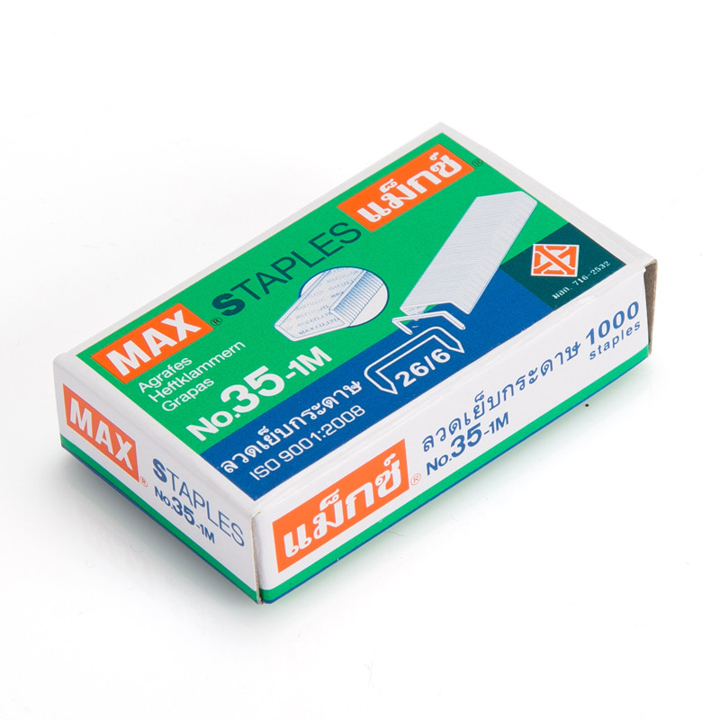 MAX ลวดเย็บกระดาษ เบอร์ 35 (26/6) (กล่อง 1,000 เข็ม)