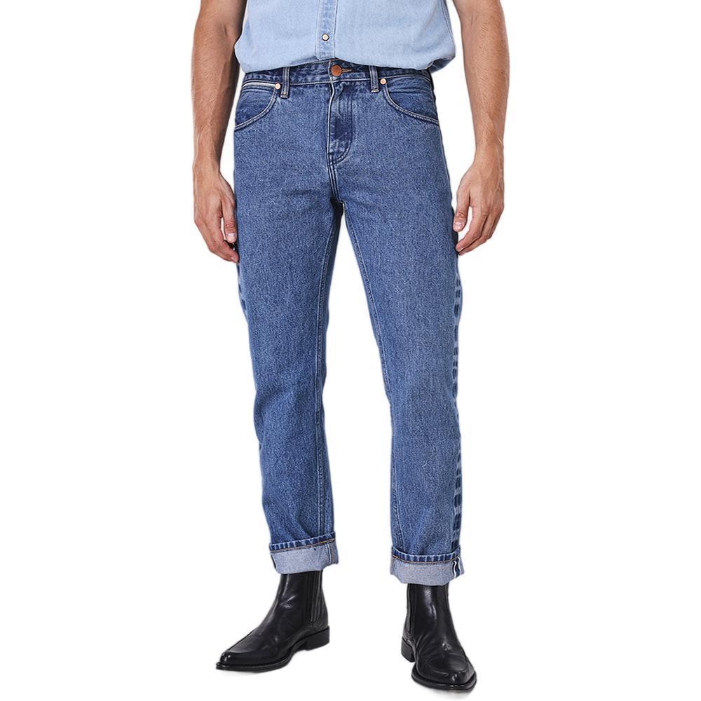 WRANGLER กางเกงยีนส์ (ริมดำ) ผู้ชาย คอลเลคชั่น Beyond Indigo เอวกลาง ทรงตรง รุ่น WR S426MGREN30 สียีนส์กลาง — صورة 2