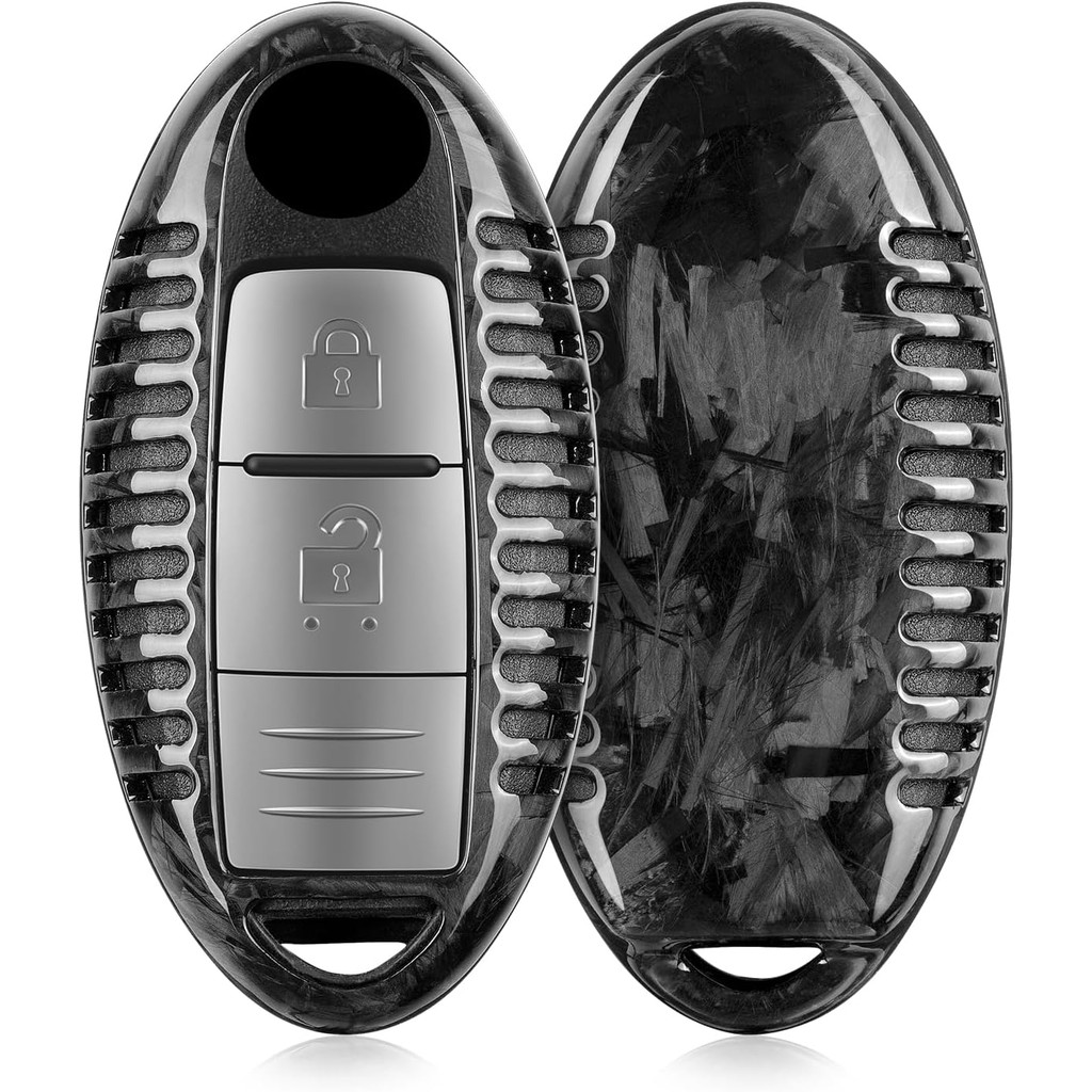 T-carbon Key Fob ฝาครอบพร้อมพวงกุญแจเหมาะกับ Infiniti Q40 Q50 Q60 Q70 QX50 QX60 QX80 EX35 FX45 G25 G