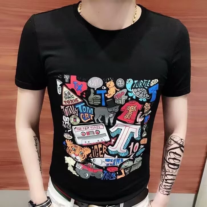 New Summer Internet Celebrity Style23Loose Trendy Five-Sleeve Shirt T Shirt2024New Year Print new To