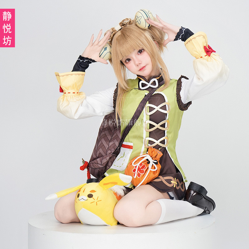 Yuanshen Cosplay คอสเพลย์ Yaoyao แบบ Lolita สำหรับผู้ใหญ่ เหมาะสำหรับงานเลี้ยงวันเด็ก