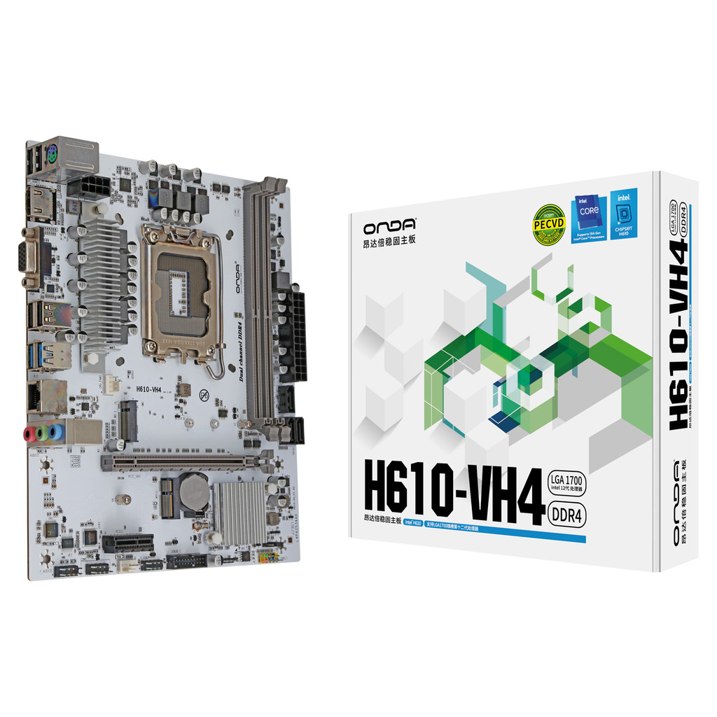 Onda H610M/H610-VH4-B/W เมนบอร์ดคอมพิวเตอร์เดสก์ท็อป ddr4 หน่วยความจํา i312100F ชุด 1700 เข็ม