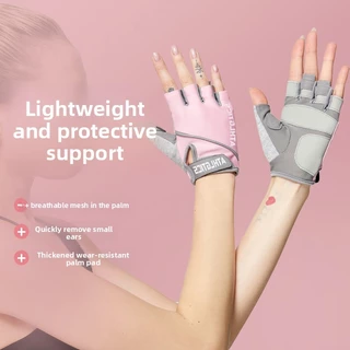 Sports Fitness Gloves for Women, Anti-Wear Wrist Guards, Pull-Up Bar, Weightlifting Training, Running, Spinning Bike, Callus Prevention, Breathable, Non-Slip