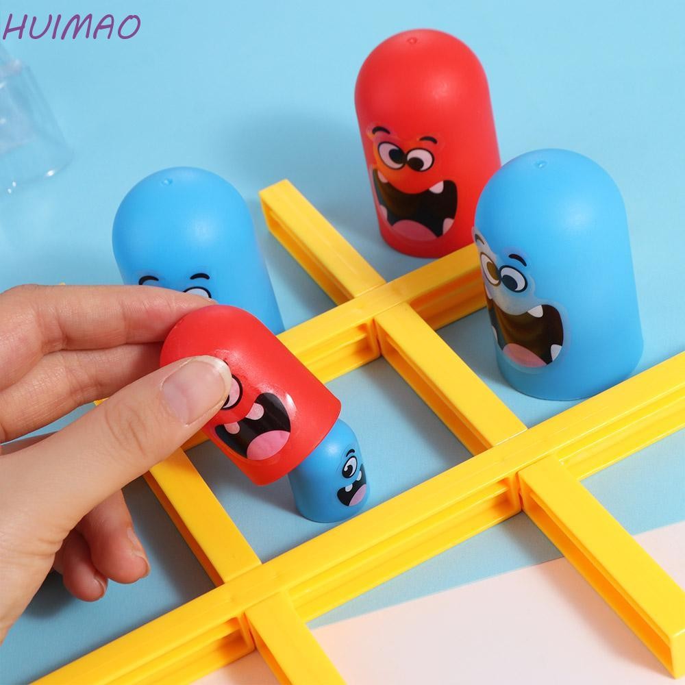 HUIMAO 2 ผู้เล่น Tic-Tac-Toe,เกมกระดานแม่ลูกใหญ่กินขนาดเล็กGobble Boardของเล่น,ปริศนาMontessori Inte